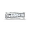 Thumbnail Image 4 of Men's 1-1/2 CT. T.W. Certified Lab-Grown Diamond Ten Stone Slightly Slanted Band in 14K White Gold (F/VS2)