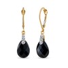 Pear-Shaped Onyx And 1/20 CT. T.W. Diamond Drop Earrings In 14K Gold