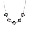 Black Mother-of-Pearl Clover Necklace In Sterling Silver - 16â