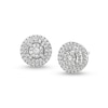Thumbnail Image 1 of 1/4 CT. T.W. Multi-Diamond Layered Frame Stud Earrings in 10K White Gold