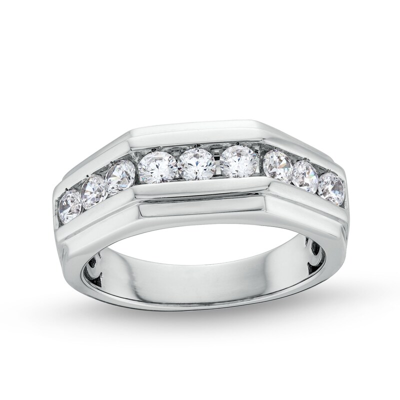 Main Image 1 of 1 CT. T.W. Certified Lab-Grown Diamond Squared Band in 14K White Gold (F/VS2)