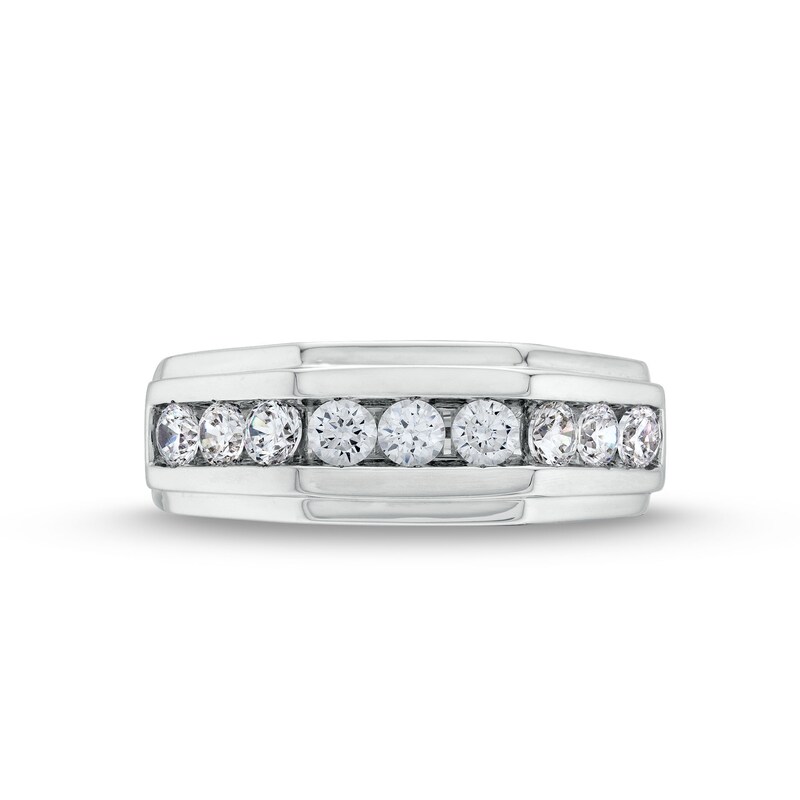 Main Image 4 of 1 CT. T.W. Certified Lab-Grown Diamond Squared Band in 14K White Gold (F/VS2)