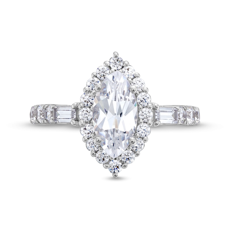 1-3/4 CT. T.W. Marquise-Cut Certified Lab-Created Diamond Frame Engagement Ring in 14K White Gold (F/VS2)