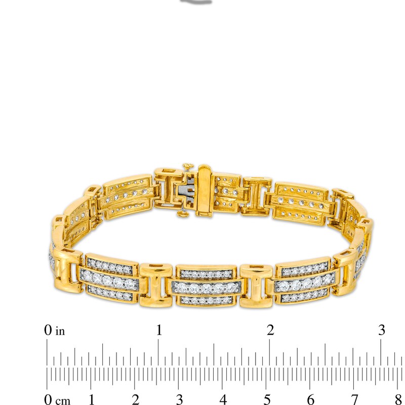 Diamond Rectangle Links Bracelet in 10K Gold