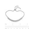 Thumbnail Image 2 of 1/2 CT. T.W. Diamond Miracle Chevron Triple Row Bolo Bracelet in Sterling Silver - 9"