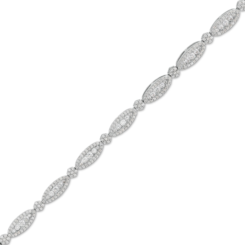 Main Image 1 of 2 CT. T.W. Multi-Diamond Marquise and Round Link Alternating Bracelet in 10K White Gold