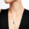 Thumbnail Image 2 of Faceted Pear-Shaped London Blue Topaz and White Lab-Created Sapphire Pendant in 10K Gold