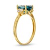 Thumbnail Image 2 of Pear-Shaped London Blue Topaz and White Lab-Created Sapphire Ring in 10K Gold