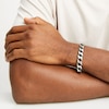 Thumbnail Image 2 of Men's 10.9mm Diamond-Cut Curb Chain Bracelet in Solid Sterling Silver with Gunmetal Grey Ruthenium - 9"