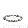 Thumbnail Image 4 of Men's 10.9mm Diamond-Cut Curb Chain Bracelet in Solid Sterling Silver with Gunmetal Grey Ruthenium - 9"