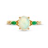 Thumbnail Image 4 of Oval-Shaped Opal, Emerald and Diamond Accent Ring in 10K Gold