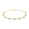Thumbnail Image 1 of Oval-Shaped Opal and 1/8 CT. T.W. Diamond Bracelet in 10K Gold - 7.25"