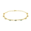 Thumbnail Image 0 of Oval-Shaped Opal and 1/8 CT. T.W. Diamond Bracelet in 10K Gold - 7.25"