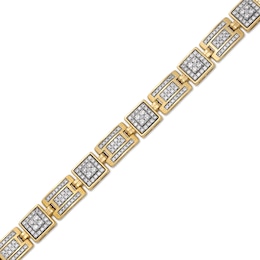 Men's 5 CT. T.W. Diamond Square Links Bracelet in 10K Gold - 8.5&quot;