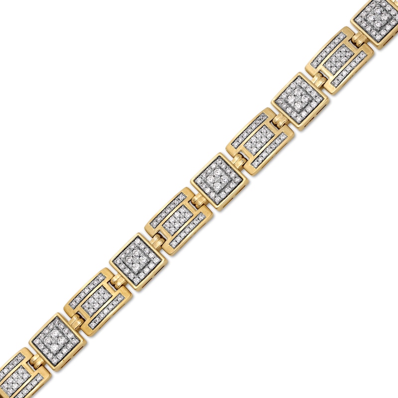 Men's 5 CT. T.W. Diamond Square Links Bracelet in 10K Gold - 8.5"