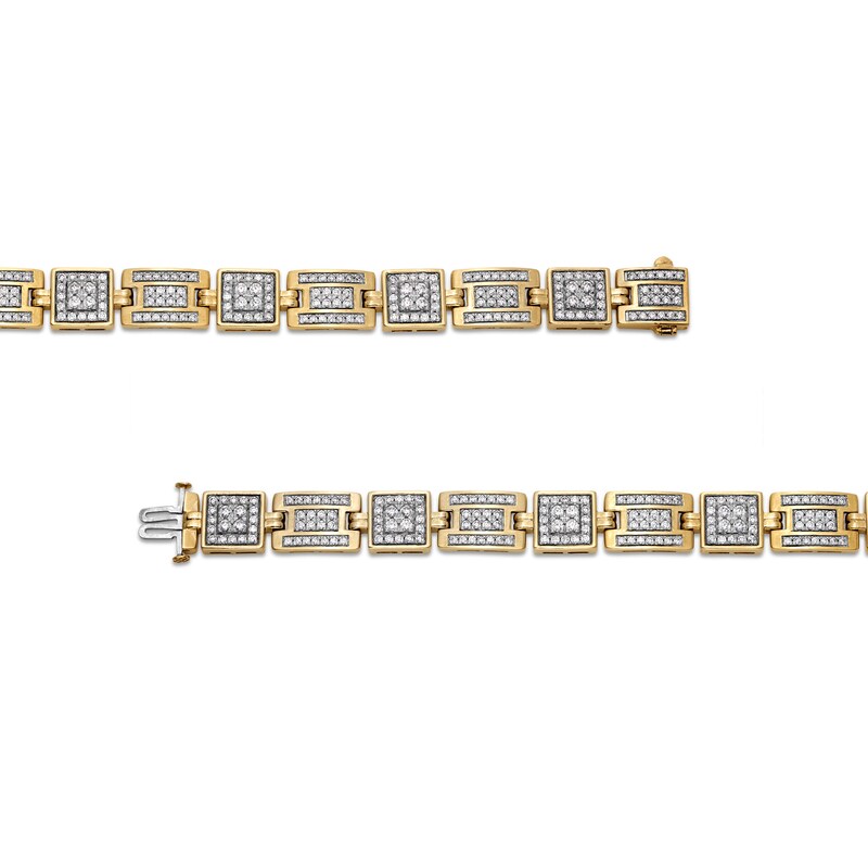 Men's 5 CT. T.W. Diamond Square Links Bracelet in 10K Gold - 8.5"