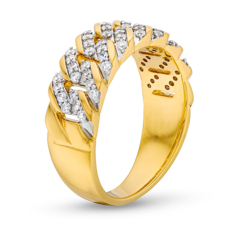 Main Image 3 of Men's 3/4 CT. T.W. Diamond Chain Ring in 14K Gold