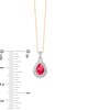 Thumbnail Image 3 of Pear-Shaped Lab-Created Ruby and 1/10 CT. T.W. Diamond Framed Pendant in 10K Gold