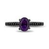 Thumbnail Image 5 of Enchanted Disney Villains Ursula Oval Amethyst and 1 CT. T.W. Black Diamond Bridal Set in 14K White Gold