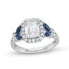 Thumbnail Image 0 of TRUE Lab-Created Diamonds by Vera Wang Love 2 CT. T.W. Diamond and Sapphire Floral Engagement Ring in 14K White Gold
