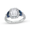 Thumbnail Image 0 of TRUE Lab-Created Diamonds by Vera Wang Love 2 CT. T.W. Diamond and Sapphire Floral Engagement Ring in 14K White Gold