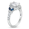 Thumbnail Image 2 of TRUE Lab-Created Diamonds by Vera Wang Love 2 CT. T.W. Diamond and Sapphire Floral Engagement Ring in 14K White Gold
