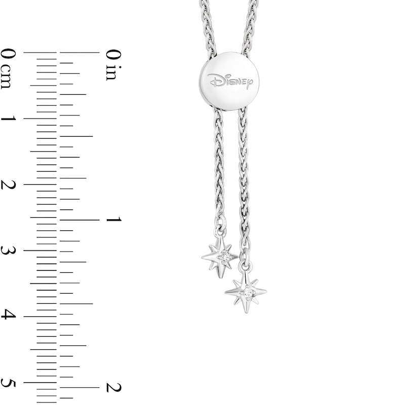 Main Image 3 of Enchanted Disney Wish 1/8 CT. T.W. Diamond North Star Bolo Bracelet in Sterling Silver and 10K Gold - 9.75"