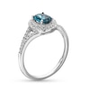 Thumbnail Image 2 of Oval London Blue Topaz and 1/6 CT. T.W. Diamond Framed Ring in 10K White Gold