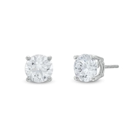 2 CT. T.W. Certified Lab-Grown Diamond Solitaire Stud Earrings in 14K White Gold (I/SI2)
