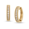 Thumbnail Image 1 of 1/4 CT. T.W. Diamond Vintage-Style Huggie Hoop Earrings in 10K Gold
