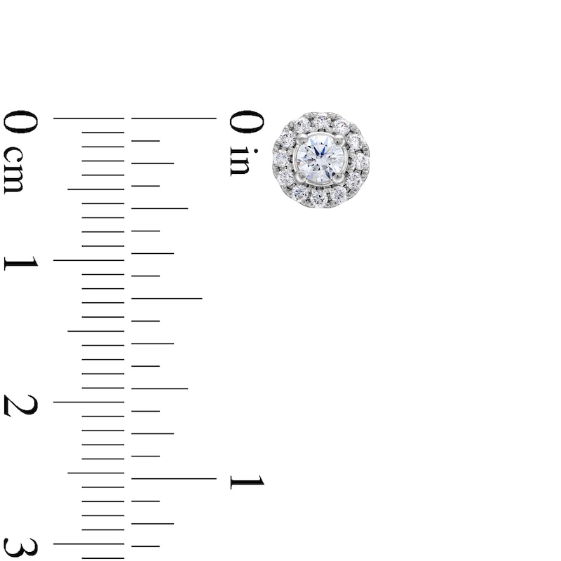 Main Image 3 of 1/2 CT. T.W. Diamond Frame Stud Earrings in 10K White Gold (J/I2)
