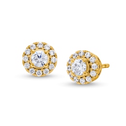 1/2 CT. T.W. Diamond Frame Stud Earrings in 10K Gold (J/I2)