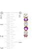 Thumbnail Image 3 of Amethyst and Diamond Accent Alternating Six Stone Huggie Hoop Earrings in 10K Gold