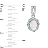 Thumbnail Image 3 of Lab-Created Opal, White Lab-Created Sapphire and Swiss Blue Topaz Frame Drop Earrings in Sterling Silver