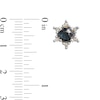 Thumbnail Image 3 of Blue Sapphire and Diamond Accent Starburst Frame Stud Earrings in 10K Gold