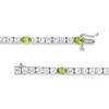 Thumbnail Image 3 of Oval Peridot and White Lab-Created Sapphire Alternating Line Bracelet in Sterling Silver - 7.5"