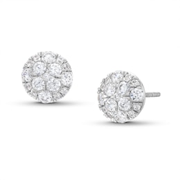 1/2 CT. T.W. Multi Certified Lab-Grown Diamond Stud Earrings in 14K White Gold (F/SI2)
