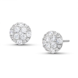 1/2 CT. T.W. Multi Certified Lab-Created Diamond Stud Earrings in 14K White Gold (F/SI2)