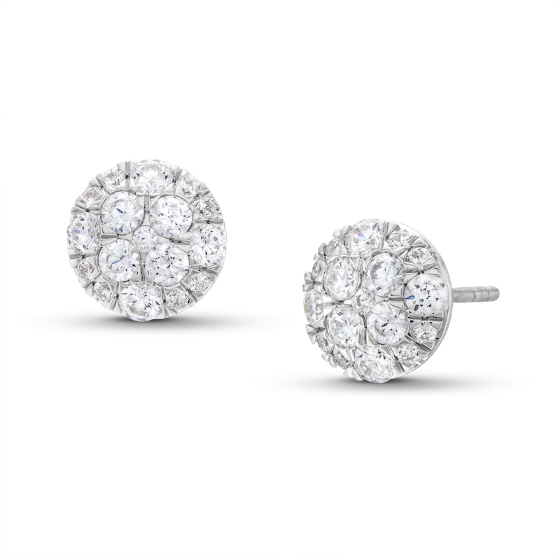 1/2 CT. T.W. Multi Certified Lab-Created Diamond Stud Earrings in 14K White Gold (F/SI2)