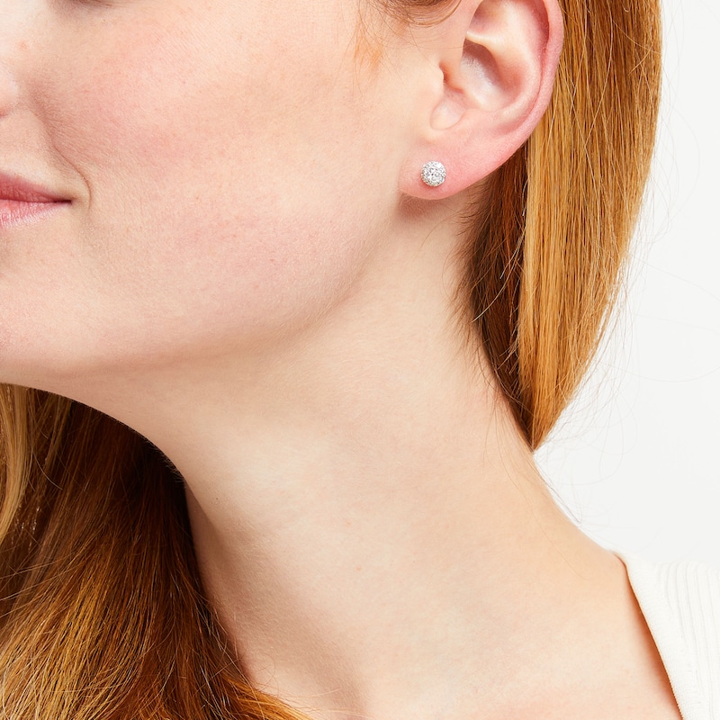 Main Image 2 of 1/2 CT. T.W. Multi Certified Lab-Grown Diamond Stud Earrings in 14K White Gold (F/SI2)