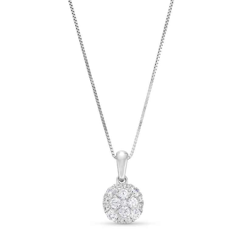 Main Image 1 of 1/2 CT. T.W. Multi Lab-Grown Diamond Pendant in 14K White Gold (F/SI2)