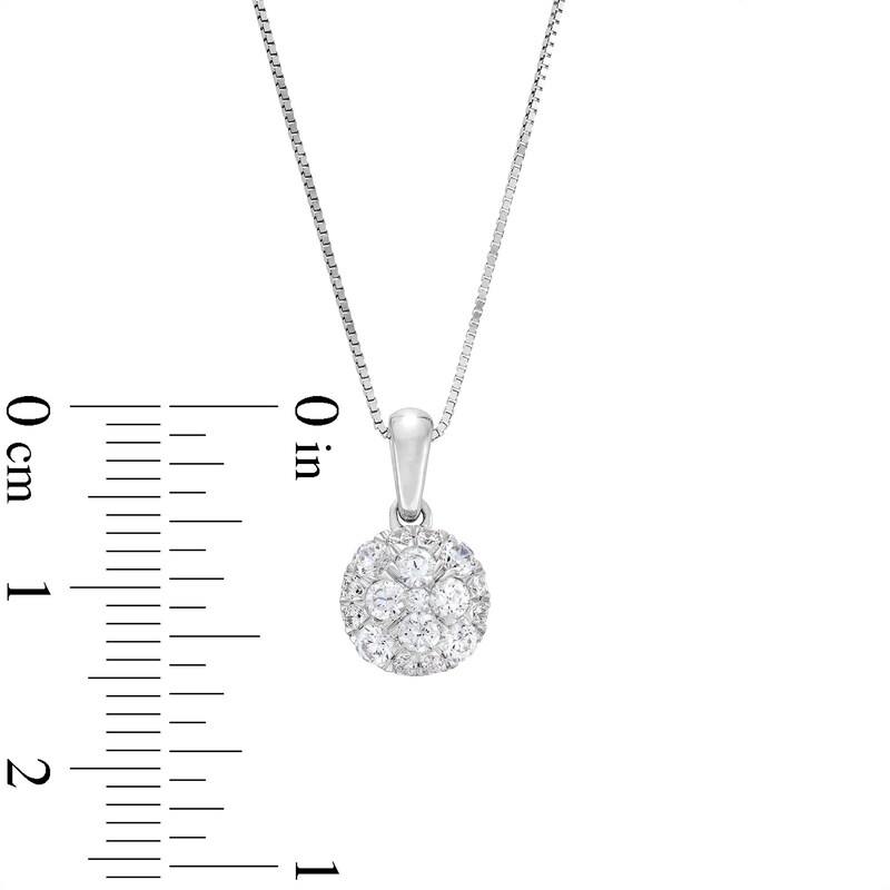 Main Image 4 of 1/2 CT. T.W. Multi Lab-Grown Diamond Pendant in 14K White Gold (F/SI2)