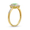Thumbnail Image 3 of Emerald-Cut Emerald and 1/10 CT. T.W. Diamond Frame Ring in 10K Gold