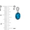 Thumbnail Image 3 of Oval London Blue Topaz and 1/20 CT. T.W. Diamond Loop Drop Earrings in 10K White Gold