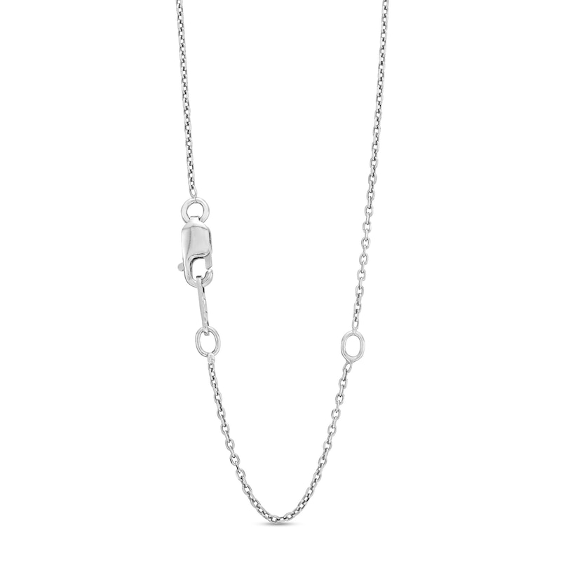 Main Image 3 of Marquise Swiss Blue Topaz and White Lab-Created Sapphire Cross Pendant in Sterling Silver