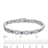 Thumbnail Image 4 of Emerald-Cut White Lab-Created Sapphire and Blue Lab-Created Sapphire Alternating Line Bracelet in Sterling Silver