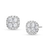 Thumbnail Image 1 of 1 CT. T.W. Cushion Multi Lab-Grown Diamond Stud Earrings in 14K White Gold (F/SI2)