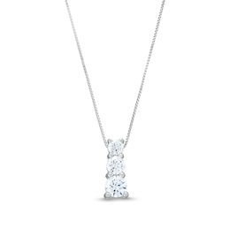 1 CT. T.W. Journey Certified Lab-Created Diamond Three Stone Pendant in 14K White Gold (F/SI2)