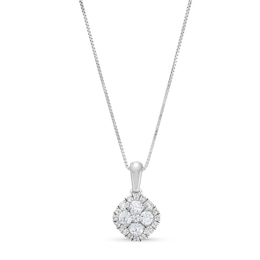 1 CT. T.W. Cushion Multi Certified Lab-Grown Diamond Pendant in 14K White Gold (F/SI2)