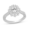 Thumbnail Image 1 of Enchanted Disney Wish 1 CT. T.W. Oval Diamond Frame Engagement Ring in 14K White Gold (I/I1)